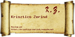 Krisztics Zerind névjegykártya